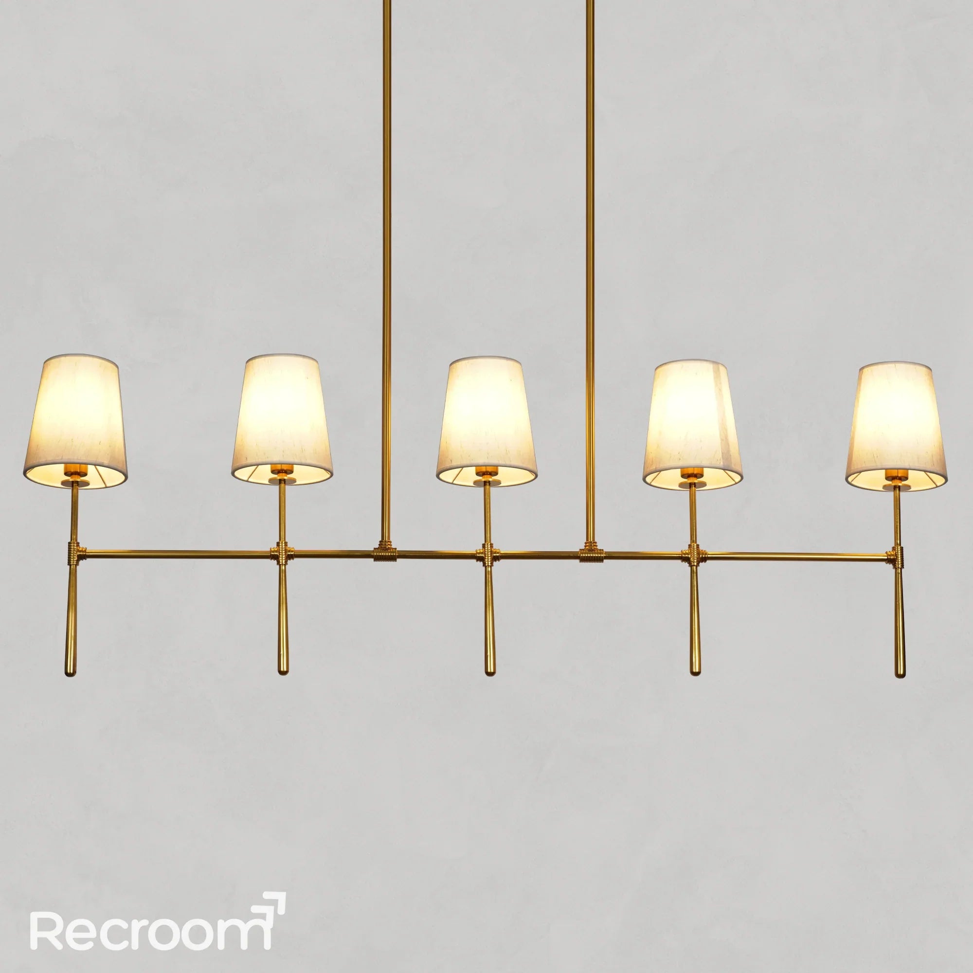 Art Fabric Lamp Shade Rhodes Linear Chandelier - Zonesus