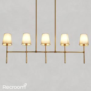 Art Fabric Lamp Shade Rhodes Linear Chandelier - Zonesus