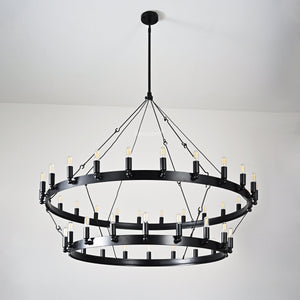 Caminon Vintage Filament Two-Tier Chandelier 50" - Zonesus