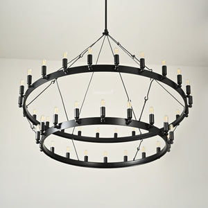 Caminon Vintage Filament Two-Tier Chandelier 50" - Zonesus