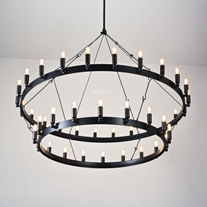 Caminon Vintage Filament Two-Tier Chandelier 50" - Zonesus