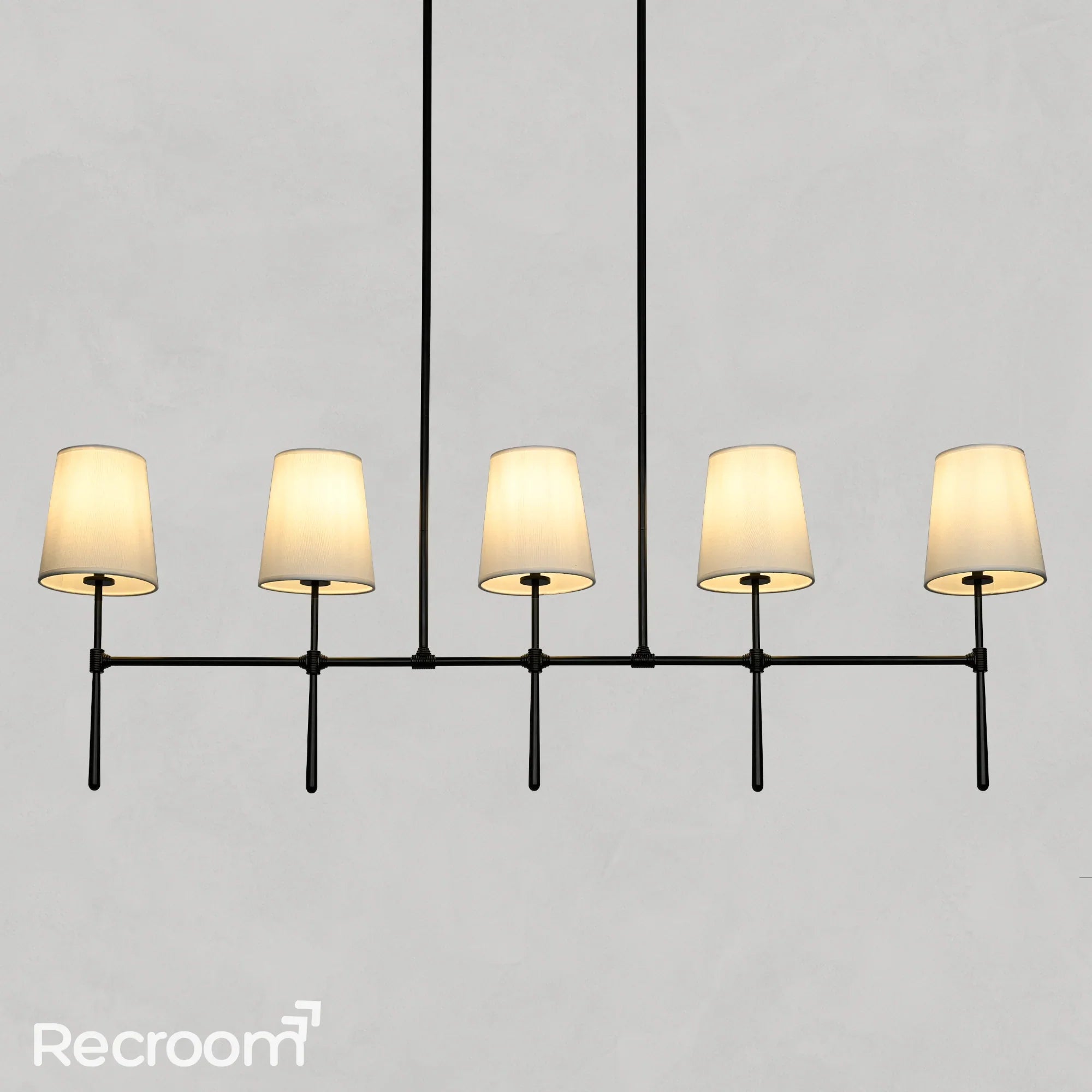 Art Fabric Lamp Shade Rhodes Linear Chandelier - Zonesus