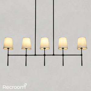 Art Fabric Lamp Shade Rhodes Linear Chandelier - Zonesus