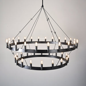 Caminon Vintage Filament Two-Tier Chandelier 50" - Zonesus