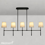 Art Fabric Lamp Shade Rhodes Linear Chandelier - Zonesus