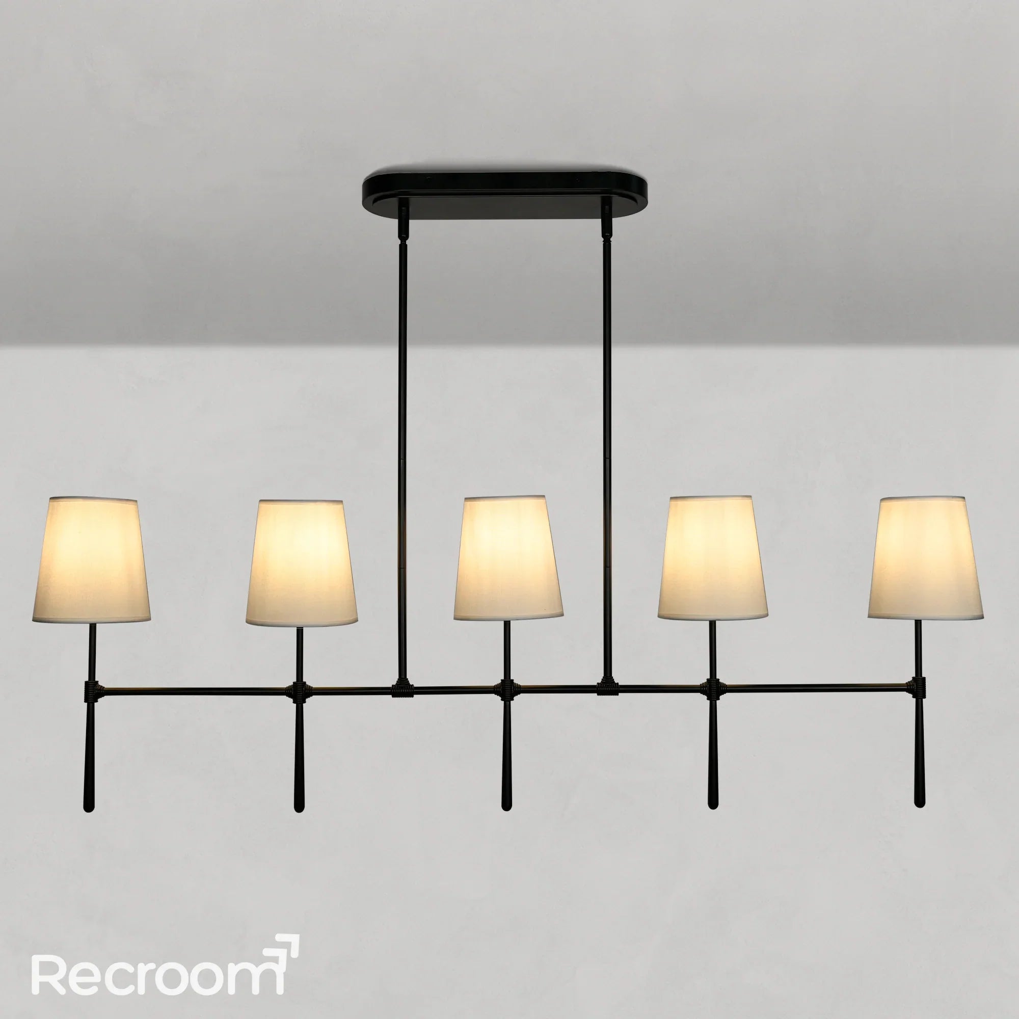 Art Fabric Lamp Shade Rhodes Linear Chandelier - Zonesus