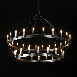 Caminon Vintage Filament Two-Tier Chandelier 50" - Zonesus