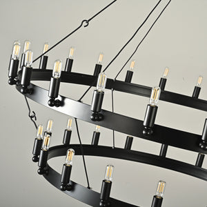 Caminon Vintage Filament Two-Tier Chandelier 50" - Zonesus