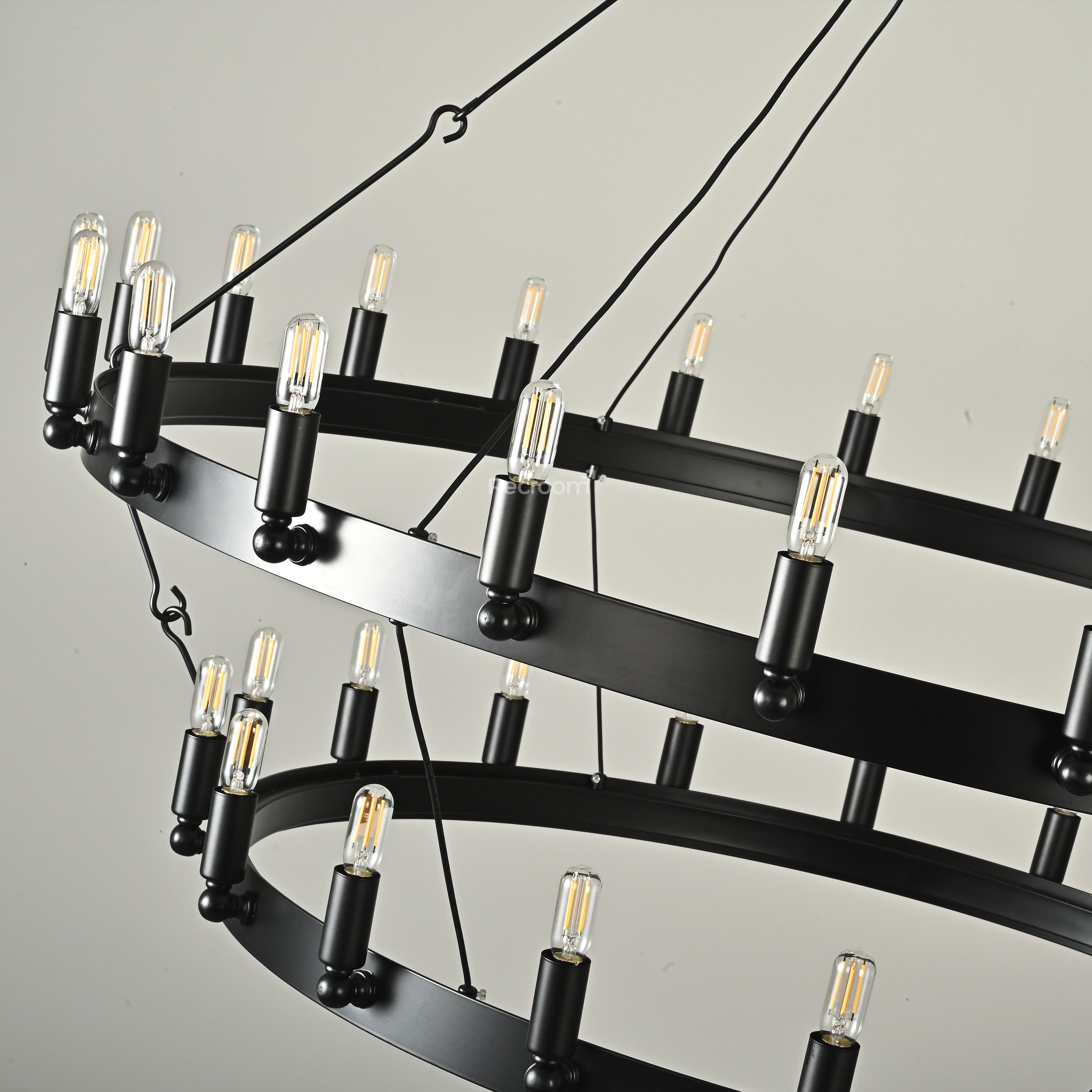 Caminon Vintage Filament Two-Tier Chandelier 50" - Zonesus