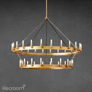Caminon Vintage Filament Two-Tier Chandelier 50" - Zonesus