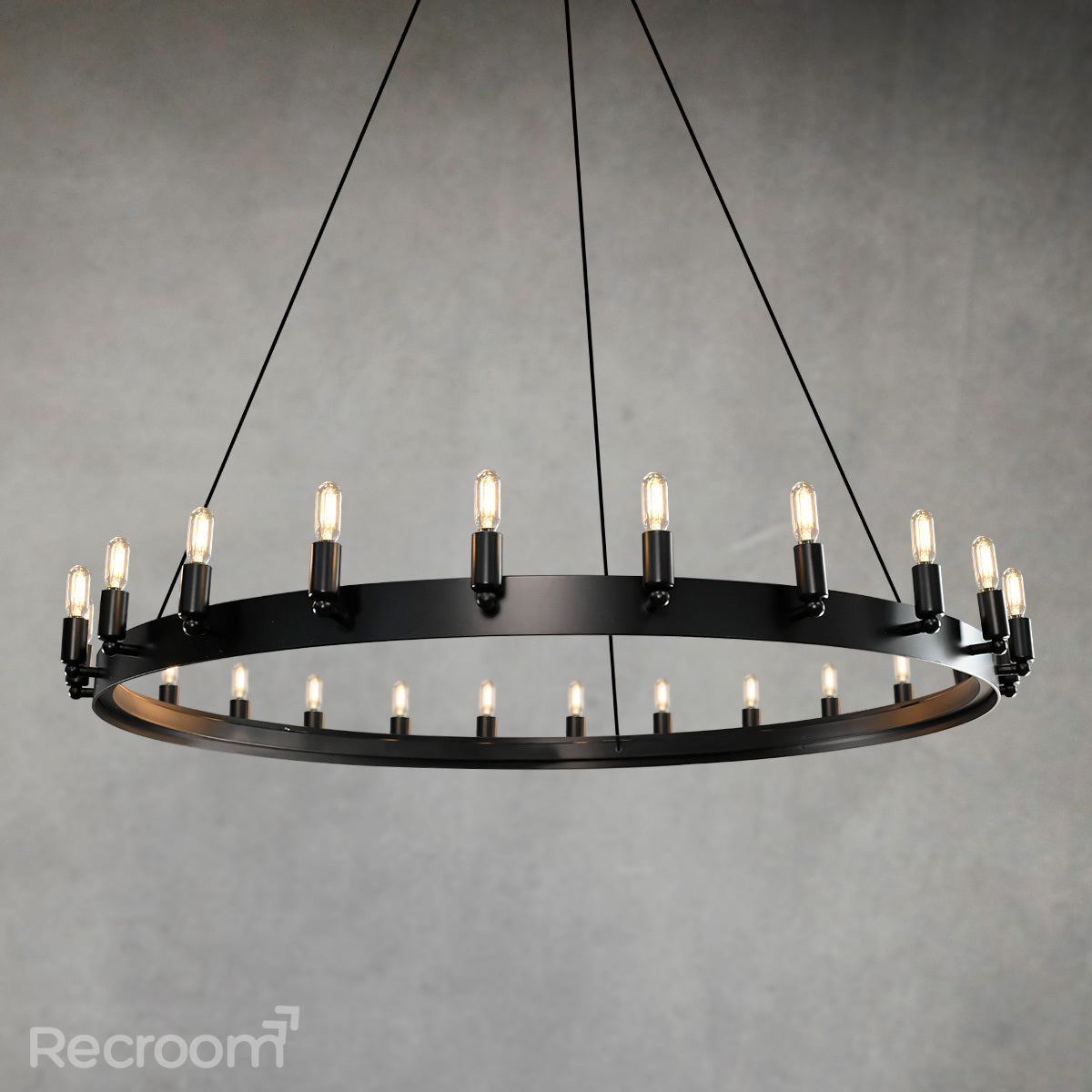 Caminon Vintage Filament Round Chandelier 50" - Zonesus