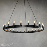 Caminon Vintage Filament Round Chandelier 50" - Zonesus