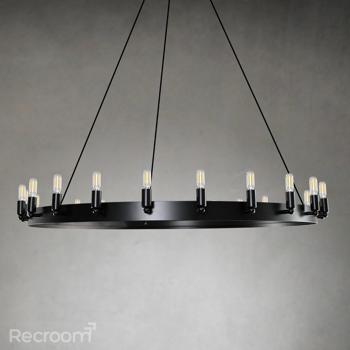 Caminon Vintage Filament Round Chandelier 50" - Zonesus