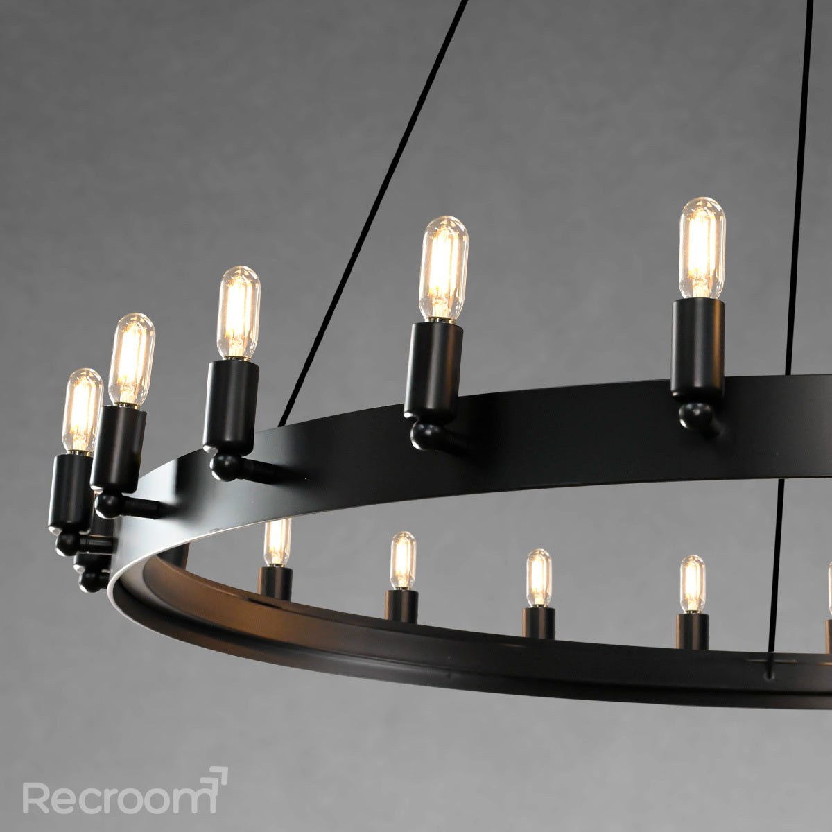 Caminon Vintage Filament Round Chandelier 50" - Zonesus