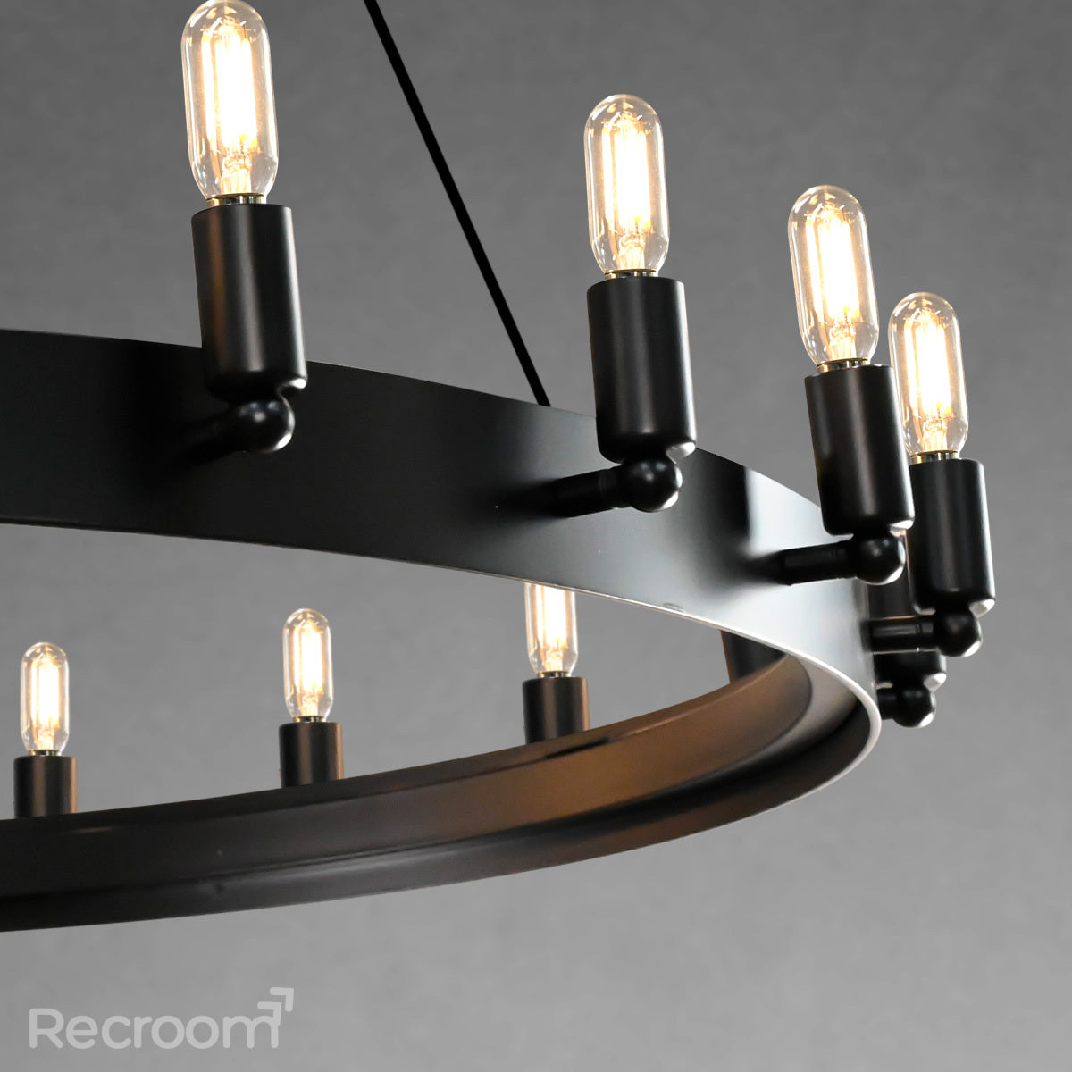 Caminon Vintage Filament Round Chandelier 50" - Zonesus