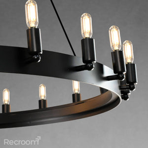 Caminon Vintage Filament Round Chandelier 50" - Zonesus