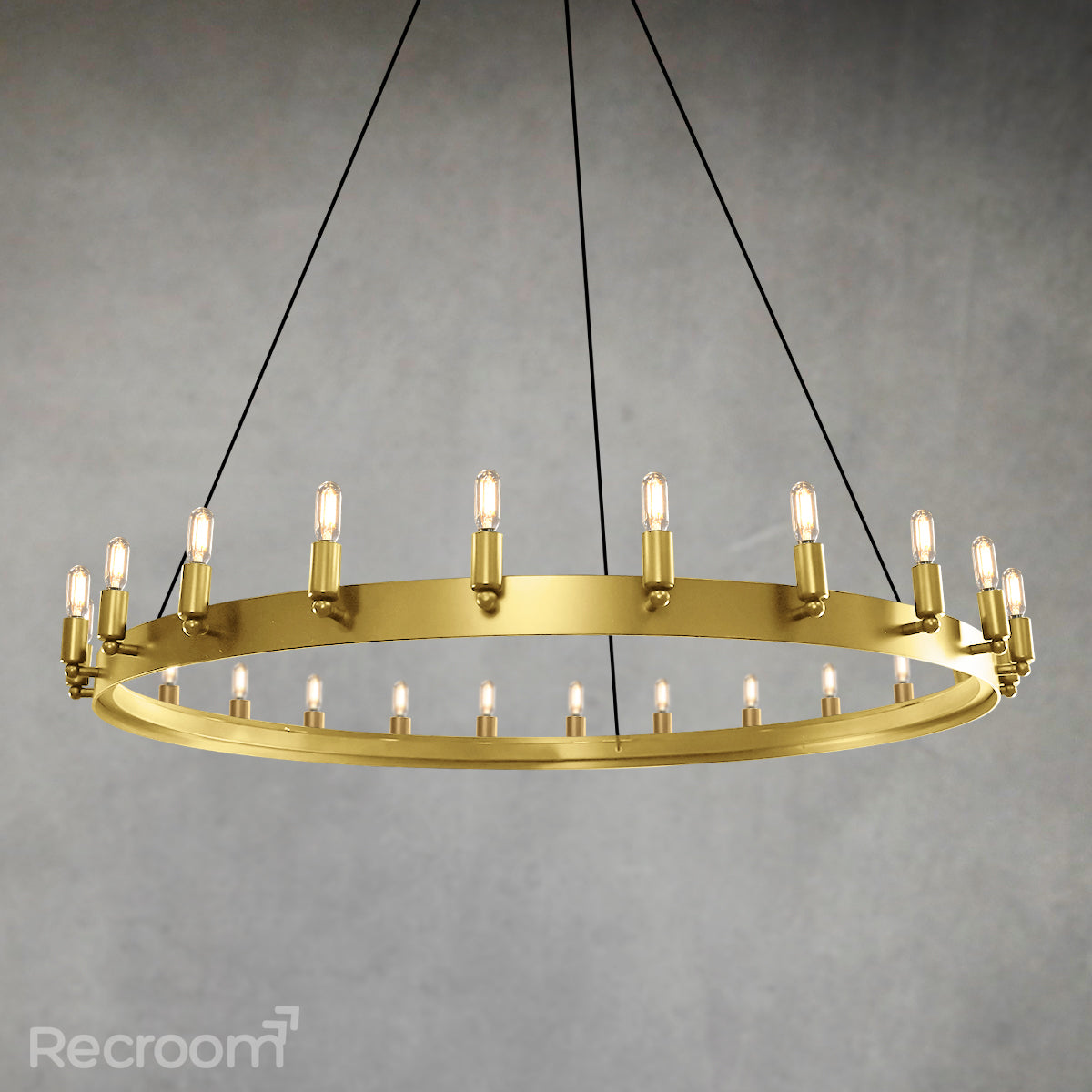 Caminon Vintage Filament Round Chandelier 50" - Zonesus
