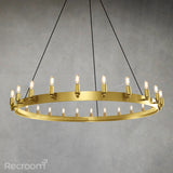 Caminon Vintage Filament Round Chandelier 50" - Zonesus