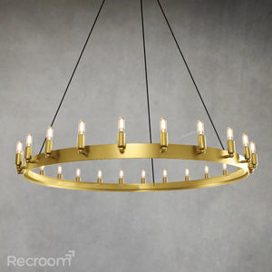 Caminon Vintage Filament Round Chandelier 50" - Zonesus