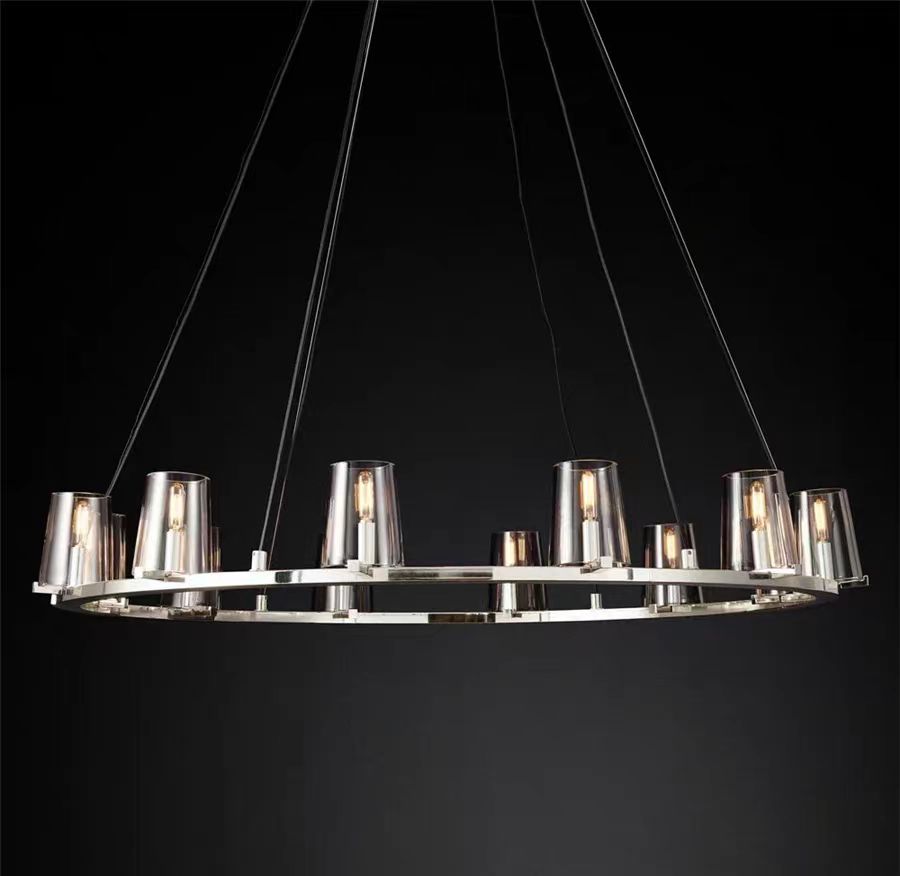 Pauillyc Clear Glass Round Chandelier 36" 48" 60" - Zonesus
