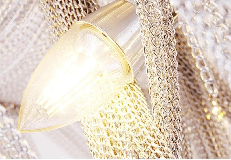 Alisa Luxury Double-Layer Aluminum Chain Tassel Chandelier - Zonesus