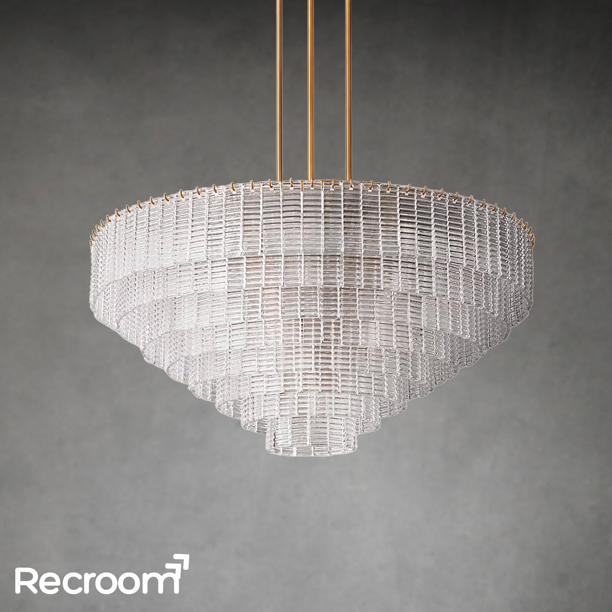 Sirena Clear Glass Round Chandelier 52" - Zonesus
