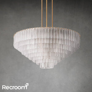 Sirena Clear Glass Round Chandelier 52" - Zonesus