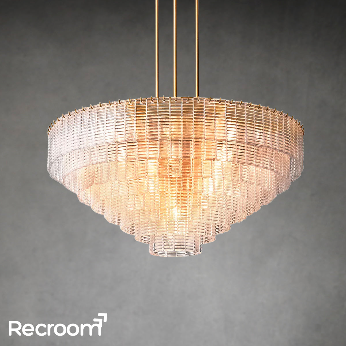 Sirena Clear Glass Round Chandelier 52" - Zonesus