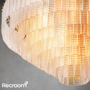 Sirena Clear Glass Round Chandelier 52" - Zonesus