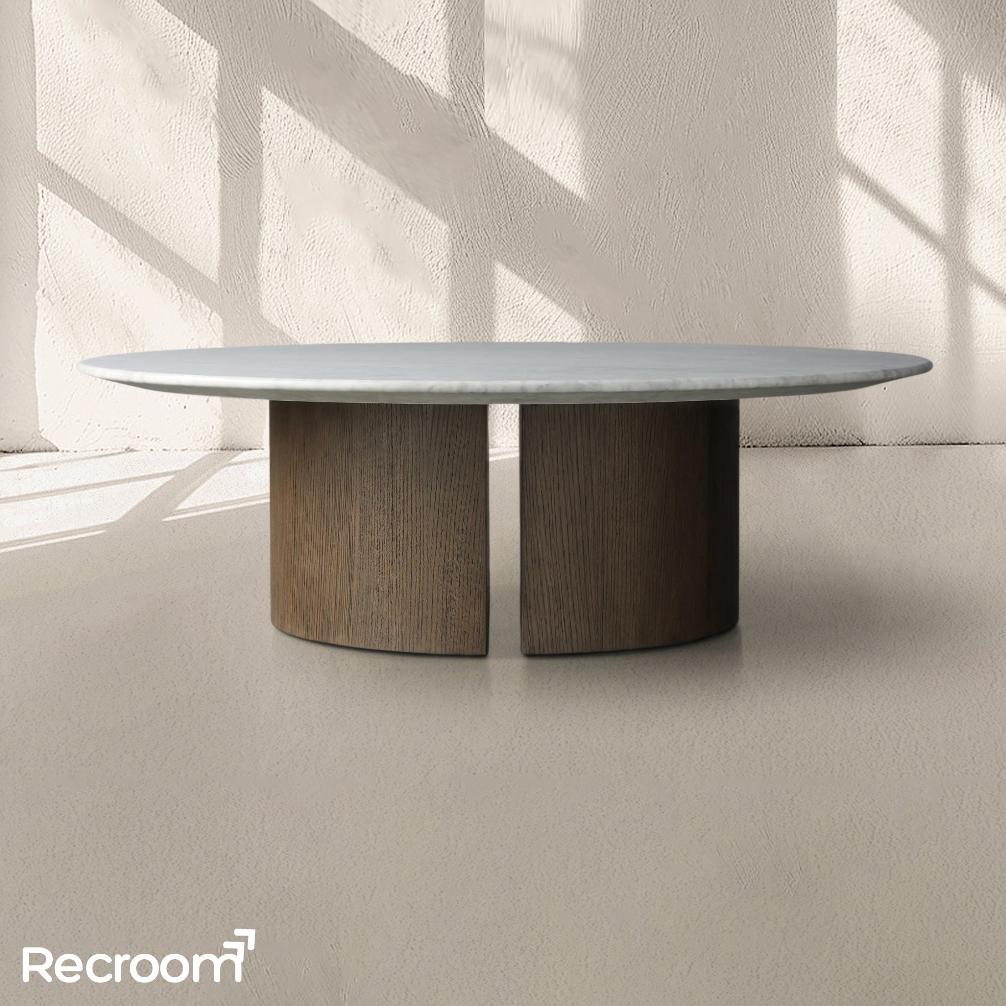 San Germani Round Stone Coffee Table with Dauphine Base - Zonesus