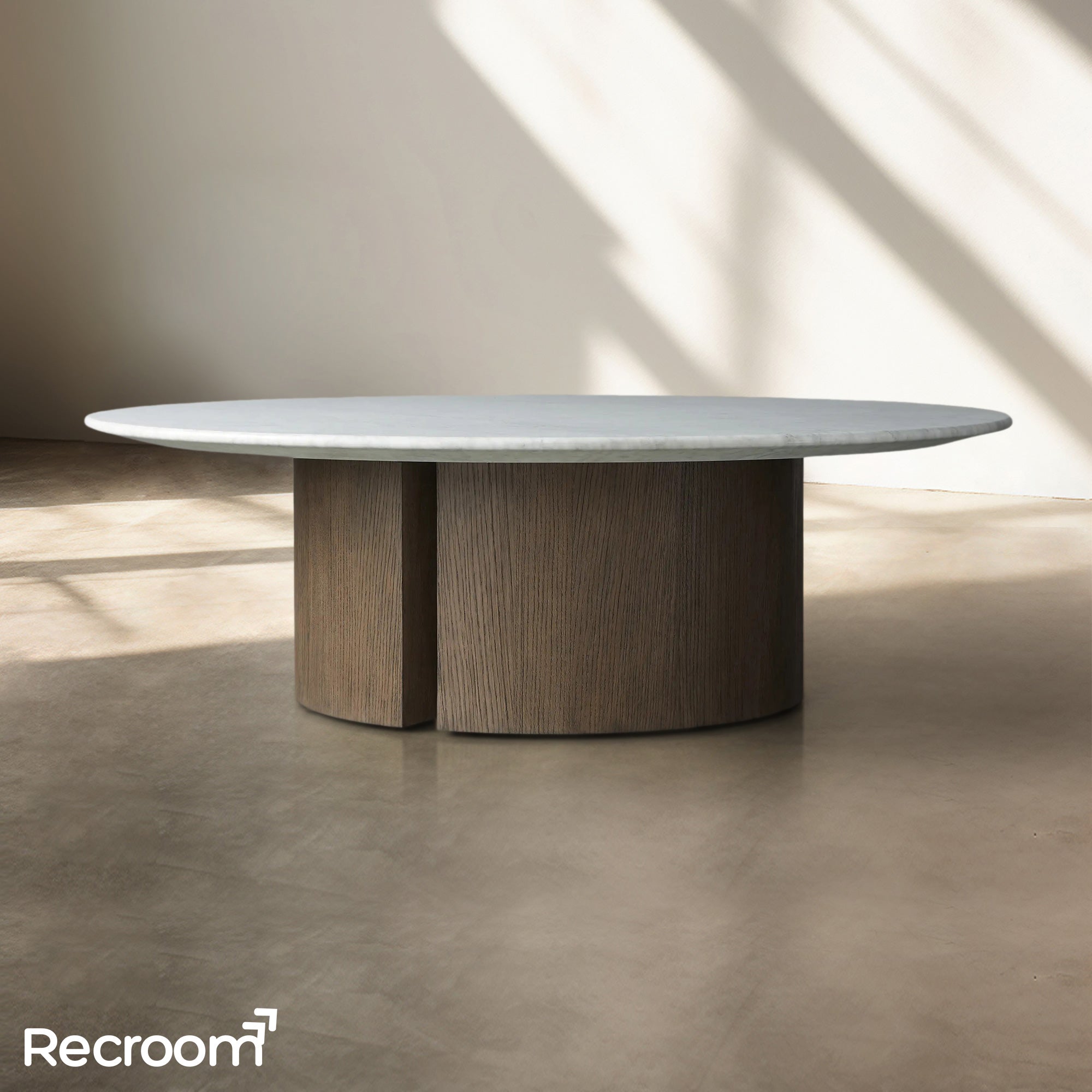San Germani Round Stone Coffee Table with Dauphine Base - Zonesus