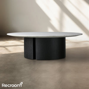 San Germani Round Stone Coffee Table with Dauphine Base - Zonesus