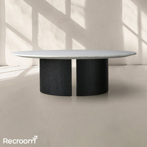 San Germani Round Stone Coffee Table with Dauphine Base - Zonesus