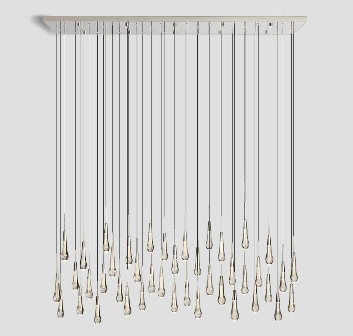 Solitaire Crystal Linear Chandelier 37" 50" 60'' 70" 87" 120''W - Zonesus