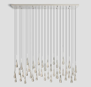 Solitaire Crystal Linear Chandelier 37" 50" 60'' 70" 87" 120''W - Zonesus