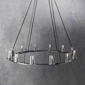 Pauillyc Clear Glass Round Chandelier 36" 48" 60" - Zonesus