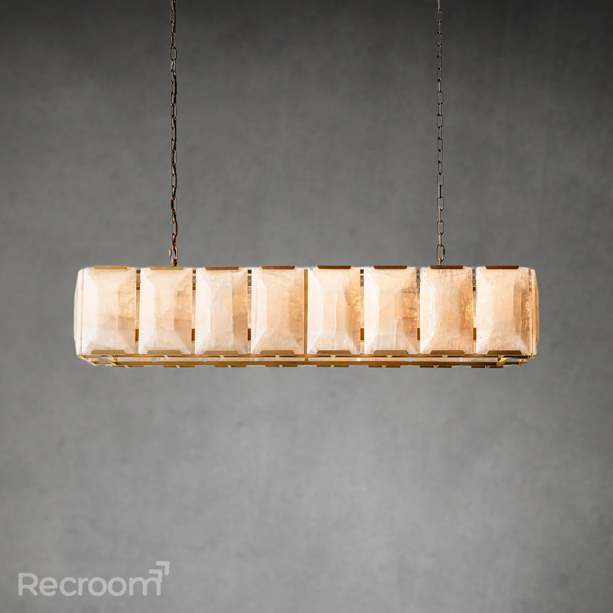 Harllow Calcite Rectangular Chandelier 54" - Zonesus
