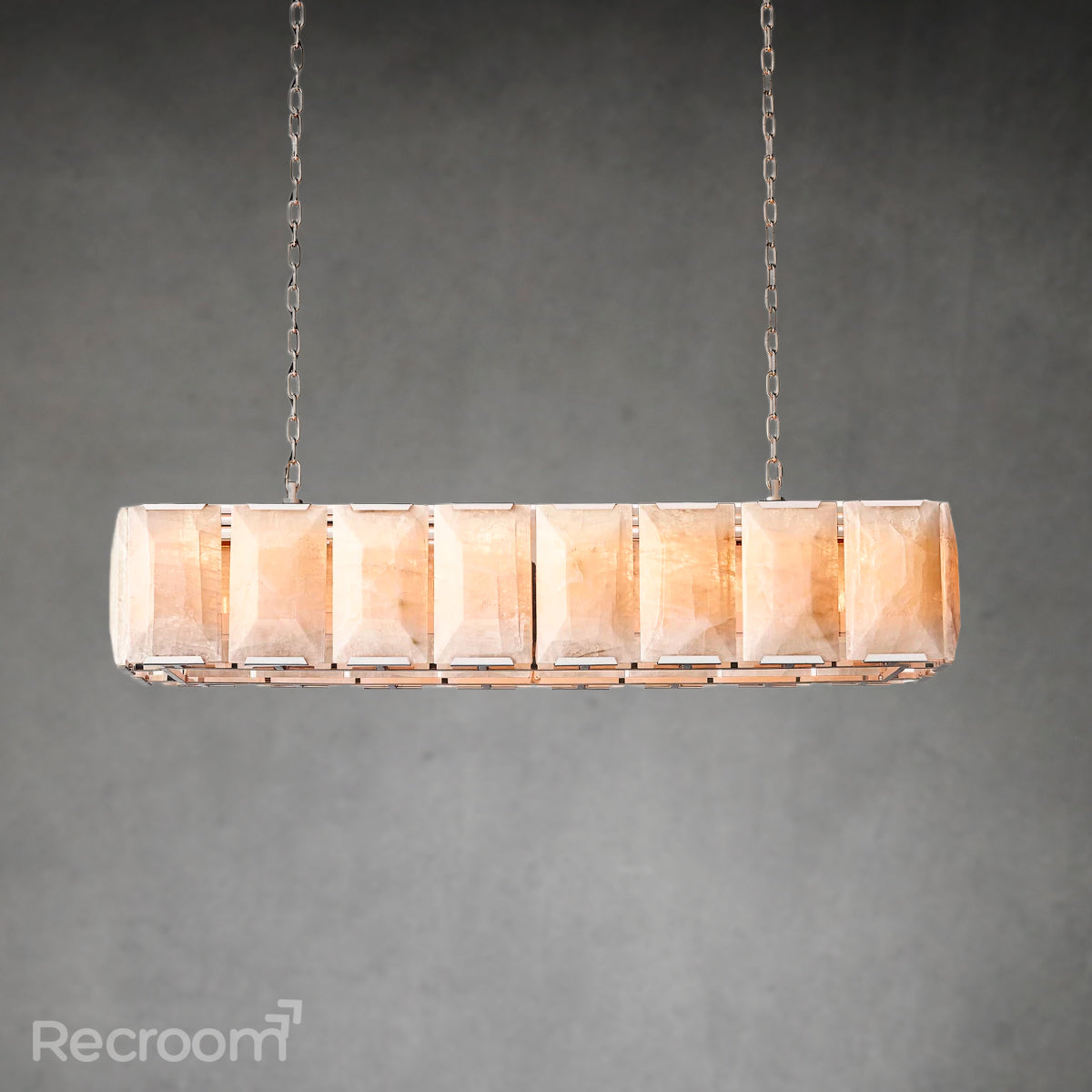 Harllow Calcite Rectangular Chandelier 54" - Zonesus