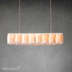 Harllow Calcite Rectangular Chandelier 54" - Zonesus