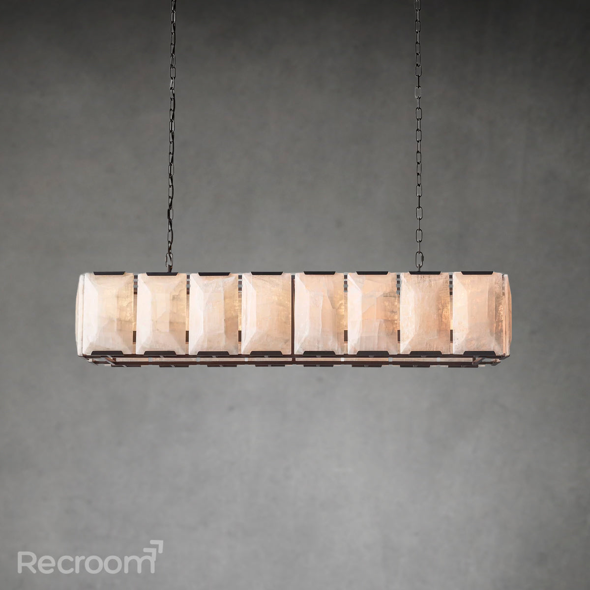 Harllow Calcite Rectangular Chandelier 54" - Zonesus