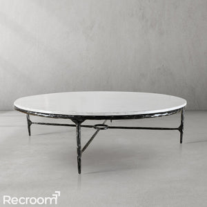 Thaddeo Marble Round Coffee Table Style O - Zonesus