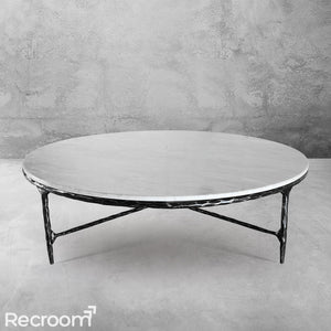 Thaddeo Marble Round Coffee Table Style O - Zonesus