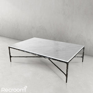 Thaddeo Rectangle Marble Coffee Table - Zonesus