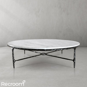 Thaddeo Marble Round Coffee Table Style O - Zonesus