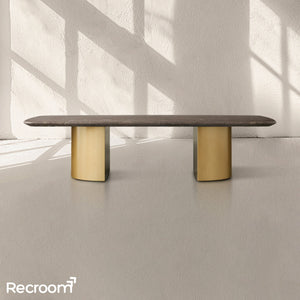 San Germani Coffee Table with Metal Dauphine Base - Zonesus