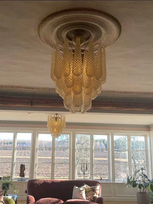 Murano Chandelier – Drop – 41 glasses – Amber - Zonesus