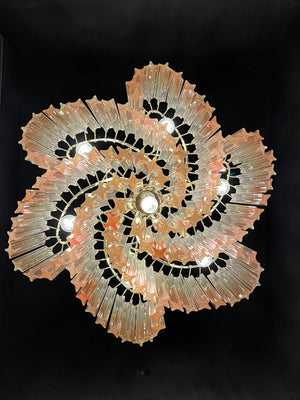 Murano Chandelier – Viennetta -114 prisms – Pink - Zonesus