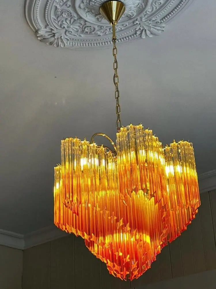 Murano Chandelier – Viennetta – 114 prisms – Amber - Zonesus