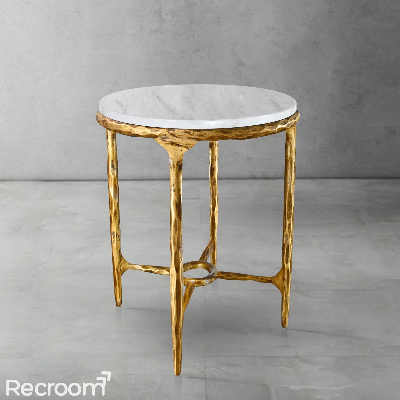 Thaddeo Round Marble Side Table 18" 22" - Zonesus