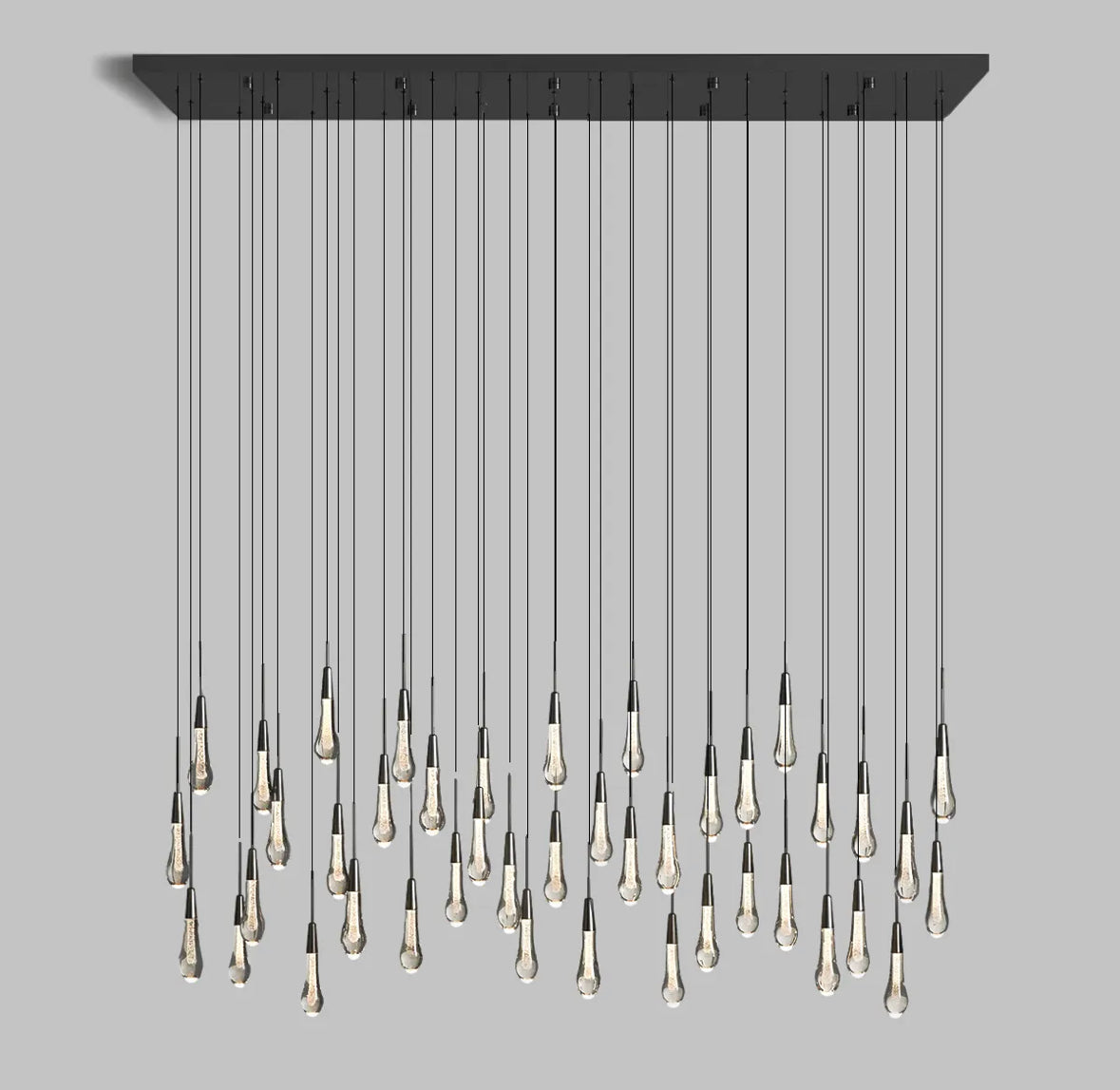 Solitaire Crystal Linear Chandelier 37" 50" 60'' 70" 87" 120''W - Zonesus